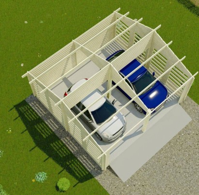 Навес для авто "АЛЕН 4" 6000х5500 мм