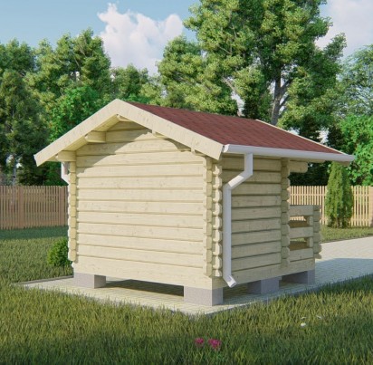 Детский игровой домик из бруса "Смурф" 2500х2500