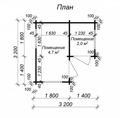 Хозблок "Кантет" 3200х3200 мм